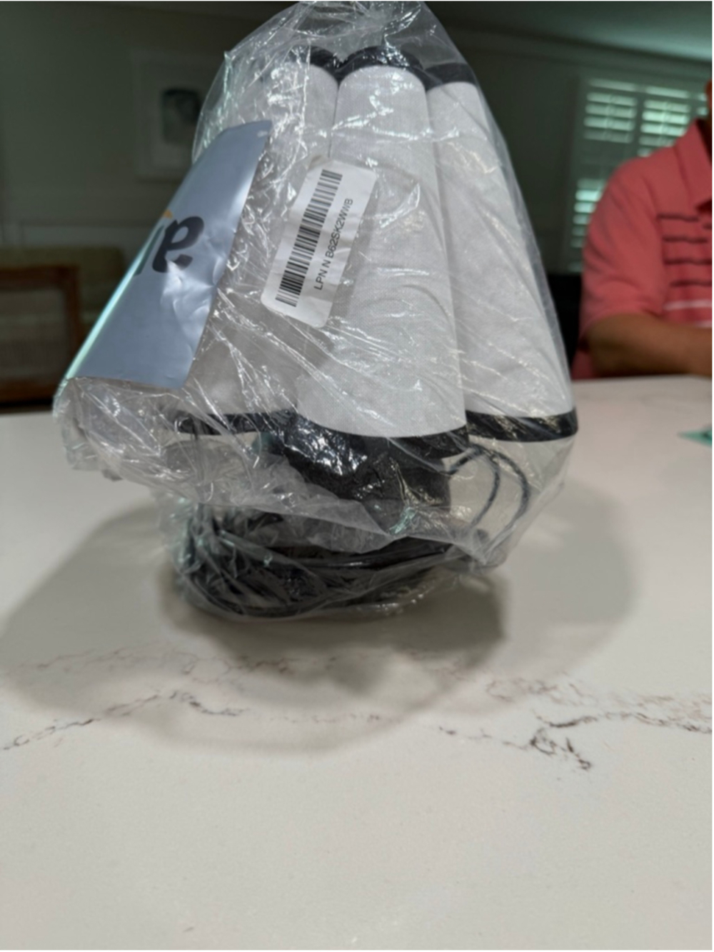 Modern Black Base Table Lamp with Cream Fabric Shade